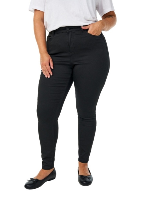 ZIZZI CZARNE SPODNIE JEANSY RURKI WYSOKI STAN 857C