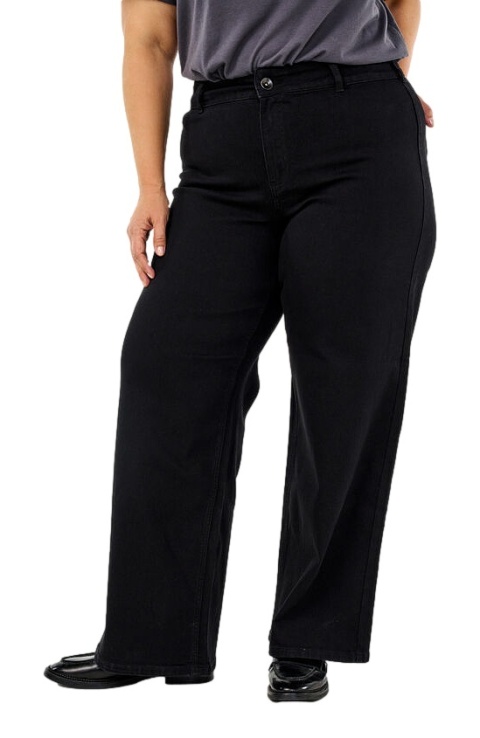 ZIZZI CZARNE SZEROKIE SPODNIE JEANSY W STAN N82 001E