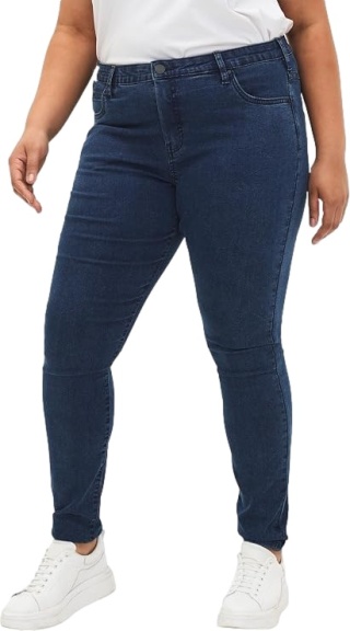 ZIZZI DARK BLUE SPODNIE GRANATOWE JEANSY RURKI N82 568A