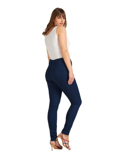 ZIZZI DARK BLUE SPODNIE GRANATOWE JEANSY RURKI N82 568A