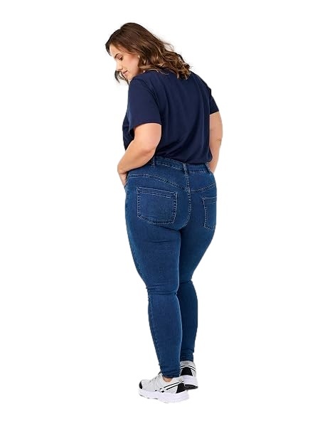 ZIZZI DARK BLUE SPODNIE GRANATOWE JEANSY RURKI N78 568A