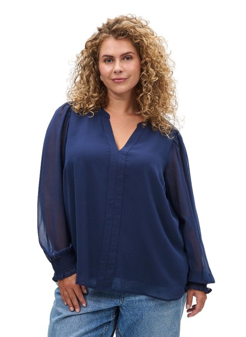 ZIZZI ELEGANCKA GRANATOWA BLUZKA 698A