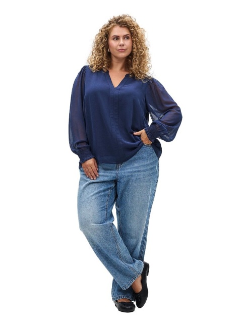 ZIZZI ELEGANCKA GRANATOWA BLUZKA 698A