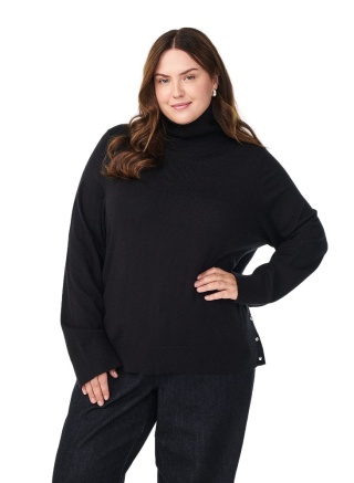 ZIZZI FINEZYJNY SWETER Z GOLFEM OZDOBNE GUZIKI 479E