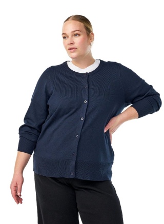 ZIZZI GUSTOWNY GRANATOWYROZPINANY SWETER 068A