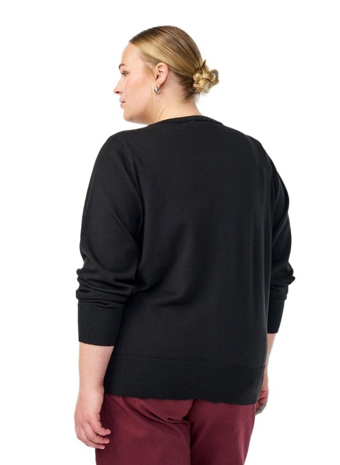 ZIZZI GUSTOWNY CZARNY ROZPINANY SWETER 068A