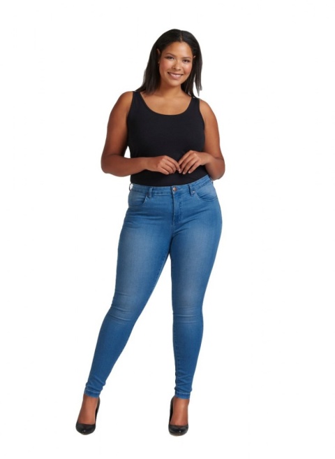 ZIZZI JASNE KLASYCZNE JEANSY SPODNIE RURKI LT BLUE DENIM N82 305L
