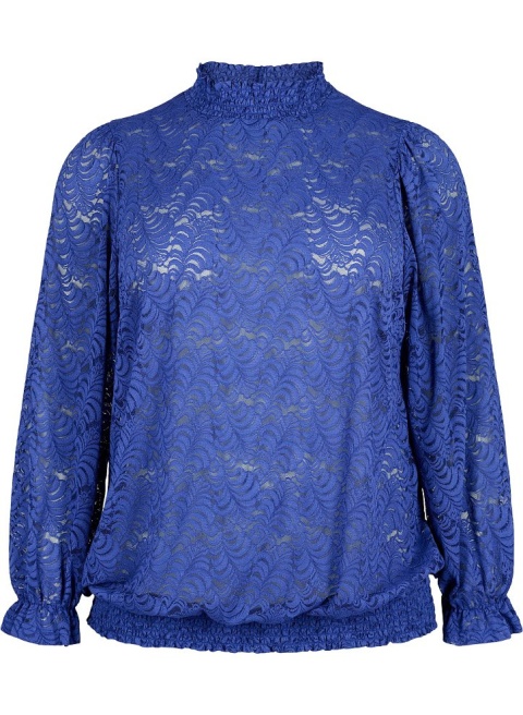 ZIZZI ELEGANCKA NIEBIESKA BLUZKA KORONKA 392A