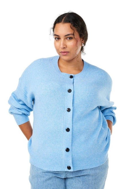 ZIZZI NIEBIESKI SWETER PIONOWO PRĄŻKOWANY 332C
