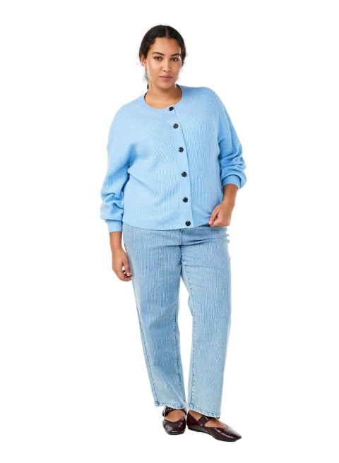 ZIZZI NIEBIESKI SWETER PIONOWO PRĄŻKOWANY 332C