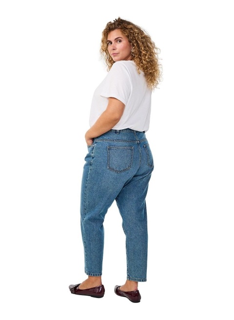 ZIZZI SPODNIE BLUE DENIM JEANSY NIEBIESKIE MOM FIT BAWEŁNA 042N