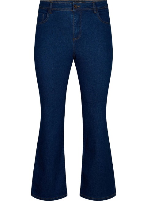 ZIZZI SPODNIE CIEMNONIEBIESKIE JEANSY BOOTCUT WYSOKI STAN 001C