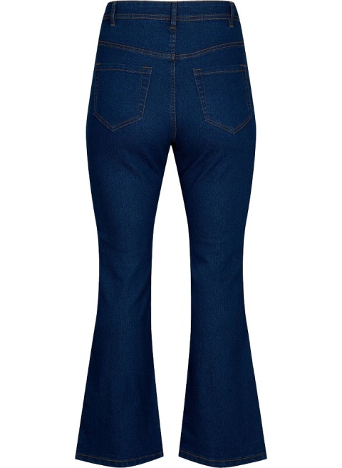 ZIZZI SPODNIE CIEMNONIEBIESKIE JEANSY BOOTCUT WYSOKI STAN 001C