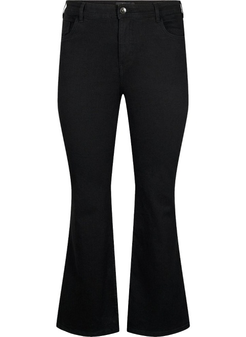 ZIZZI SPODNIE JEANSY CZARNE BOOTCUT DZWONY WYSOKI STAN N82 001C