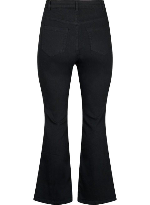 ZIZZI SPODNIE JEANSY CZARNE BOOTCUT DZWONY WYSOKI STAN N82 001C