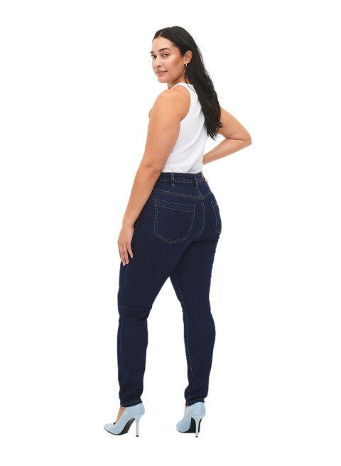 ZIZZI SPODNIE JEANSY SLIM FIT WYSOKI STAN GRANAT N82 019A