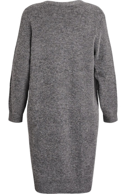 ZIZZI SZARY DŁUGI KARDIGAN SWETER KIESZENIE ALPAKA 530A