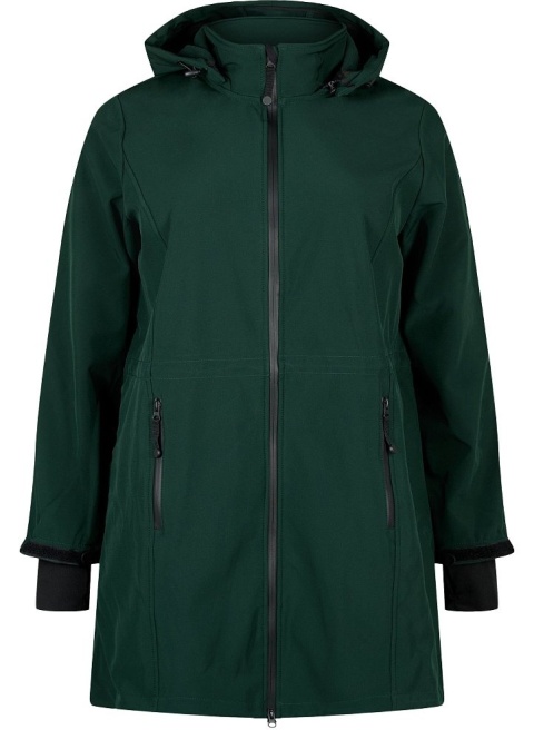 ZIZZI FUNKCJONALNA ZIELONA DŁUGA KURTKA SOFTSHELL 441A