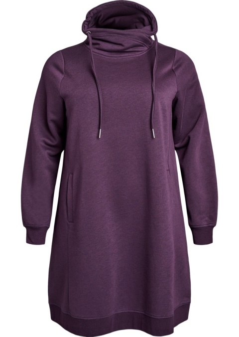 ZIZZI FIOLETOWA BLUZA/TUNIKA Z KOŁNIERZEM KIESZENIE 041B