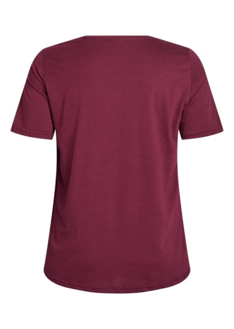 ZIZZI BORDOWA BLUZKA T-SHIRT NAPISY 002K