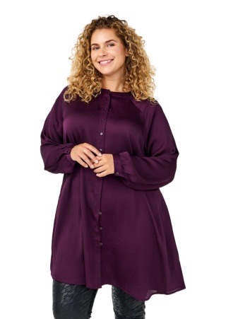 ZIZZI ELEGANCKA FIOLETOWA TUNIKA KOSZULOWA 415C