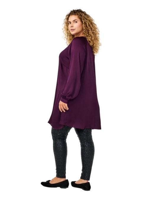 ZIZZI ELEGANCKA FIOLETOWA TUNIKA KOSZULOWA 415C