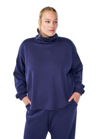 ZIZZI GRANATOWA BLUZA Z GOLFEM 055J