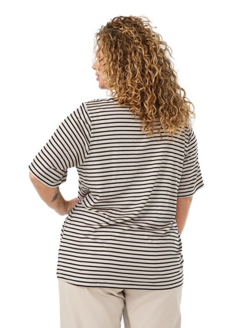 ZIZZI BEŻOWA BLUZKA T-SHIRT W PASKI 417B