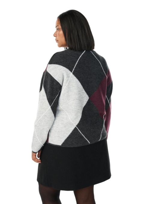 ZIZZI MODNY CIEMNOSZARY SWETER WZÓR 506H