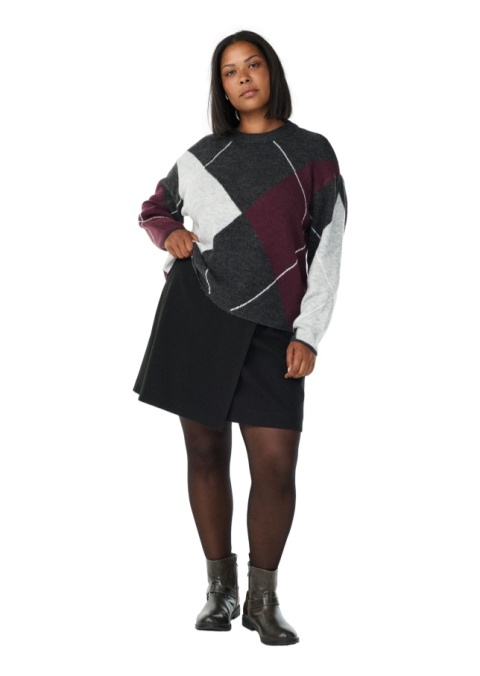 ZIZZI MODNY CIEMNOSZARY SWETER WZÓR 506H