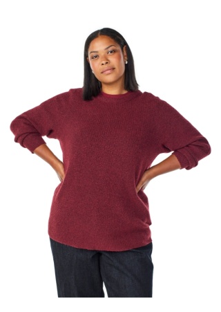ZIZZI BORDOWA BLUZKA SWETER DZIANINA 498F