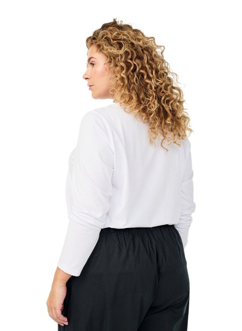 ZIZZI BIAŁA BLUZKA BASIC DŁUGI RĘKAW 010R