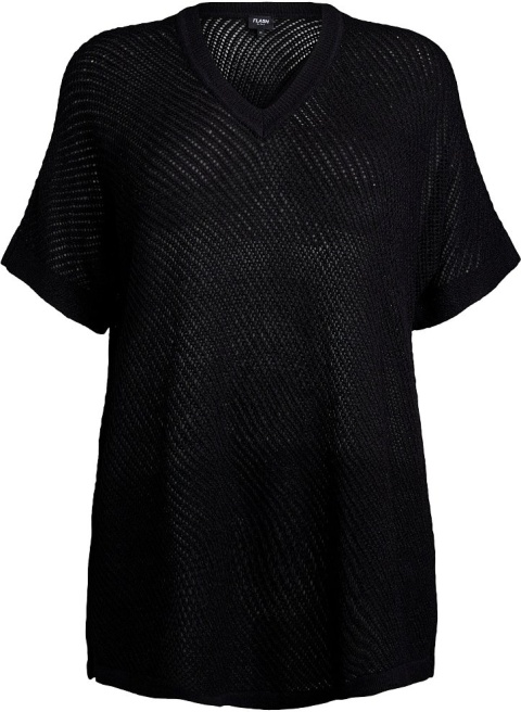 ZIZZI BLUZKA SWETER DZIANINA CZARNA DEKOLT 044A