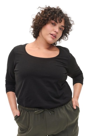 ZIZZI CZARNA BLUZKA BASIC DEKOLT 963F