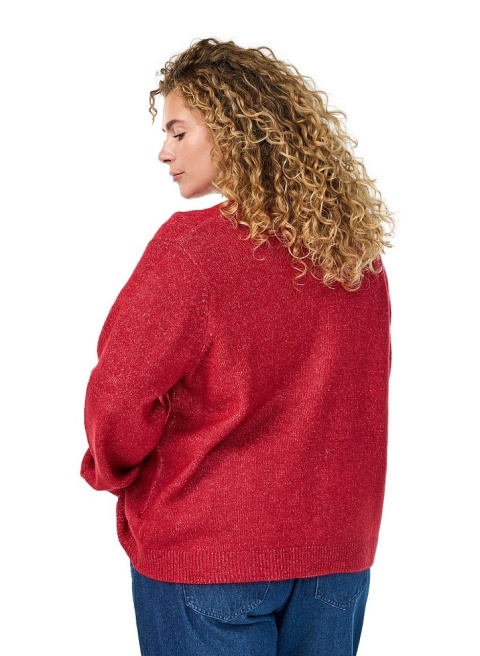 ZIZZI CZERWONY DZIANINOWY KARDIGAN SWETER KOKARDKI 408D