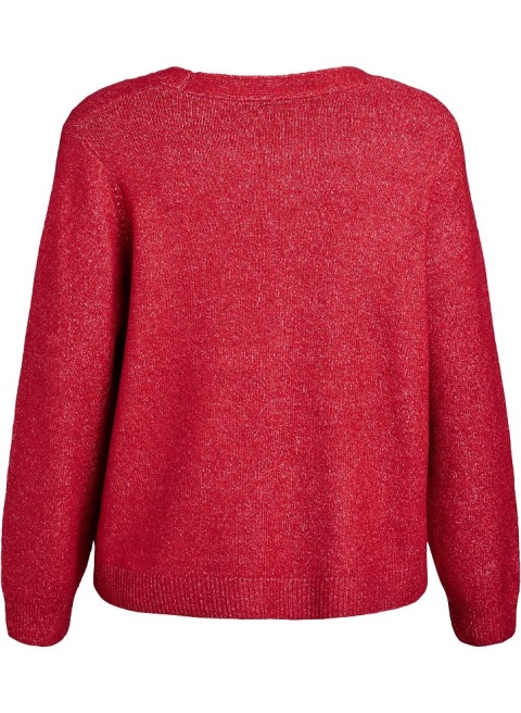 ZIZZI CZERWONY DZIANINOWY KARDIGAN SWETER KOKARDKI 408D