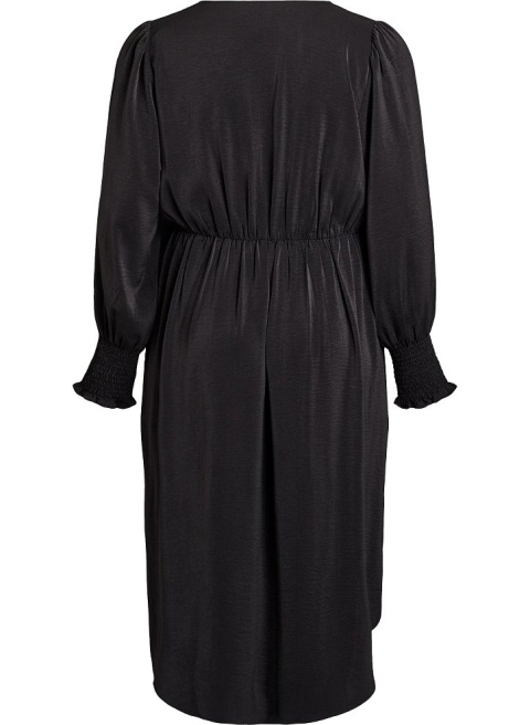 ZIZZI ELEGANCKA SUKIENKA MIDI CZARNA ODCINANA 542B