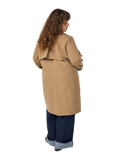 ZIZZI ELEGANCKI DŁUGI PŁASZCZ PARKA BRĄZOWA 553A
