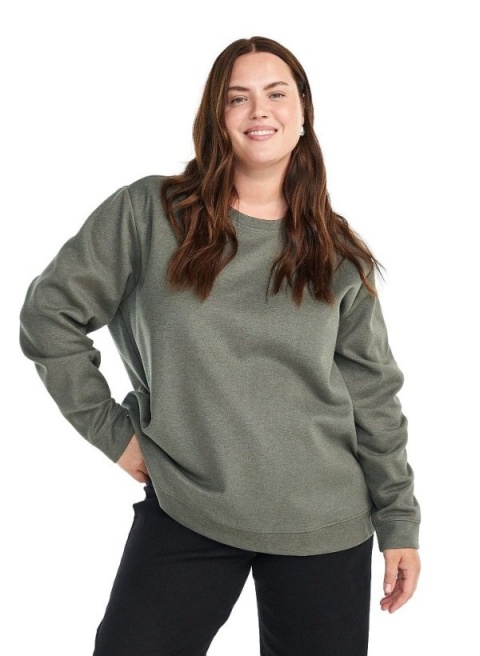 ZIZZI KLASYCZNA ZIELONA JEDNOLITA BLUZA 061A