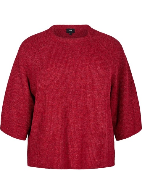ZIZZI LUŹNY CZERWONY SWETER PRĄŻKI 475C