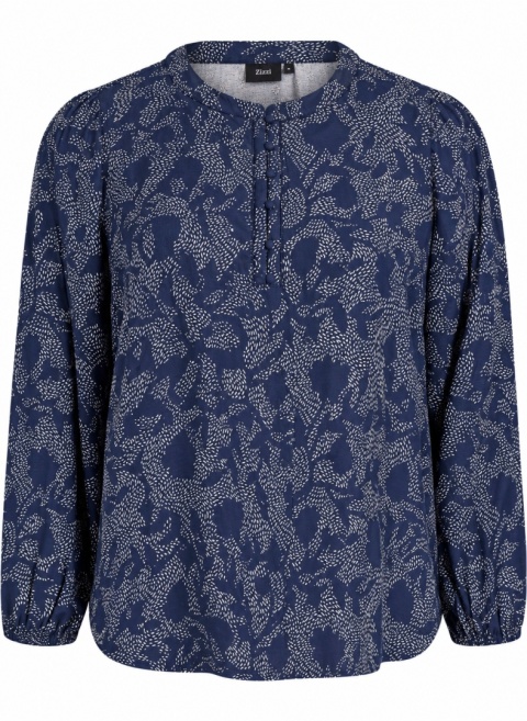 ZIZZI ELEGANCKA GRANATOWA BLUZKA WZÓR WISKOZA 492A