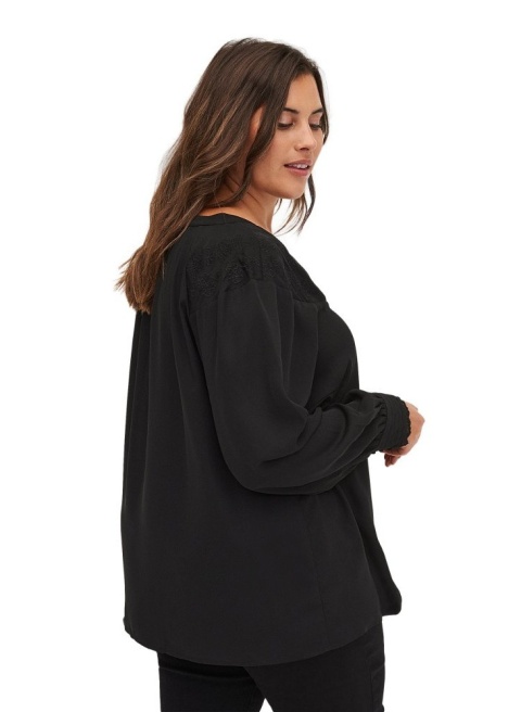ZIZZI ELEGANCKA BLUZKA CZARNA HAFTY 067A