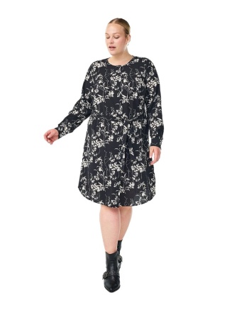 ZIZZI FANTASTYCZNA SUKIENKA CZARNA WIĄZANIE PRINT 000T