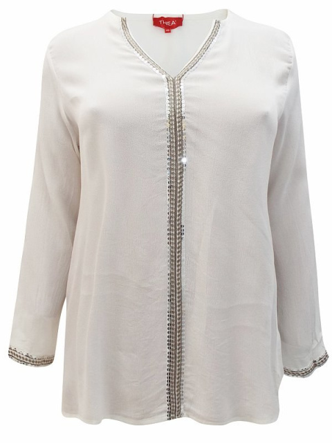 THEA ELEGANCKA BIAŁA TUNIKA CEKINY TT01 THEA ELEGANCKA BIAŁA TUNIKA CEKINY TT01