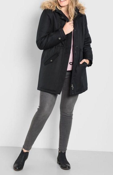 EX SHEEGO CIEPŁA KURTKA PARKA CZERŃ SH49 EX SHEEGO CIEPŁA KURTKA PARKA CZERŃ SH49