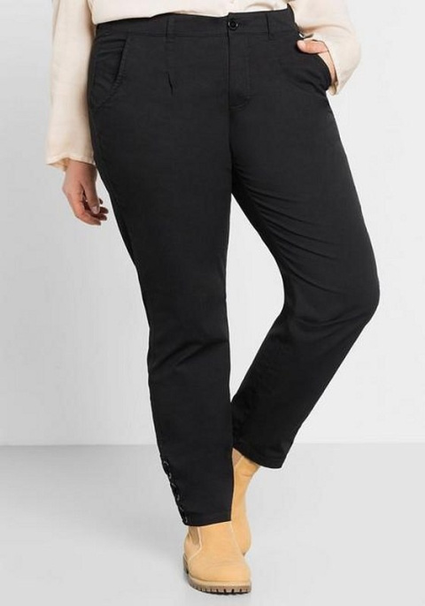 SHEEGO CZARNE SPODNIE BAWEŁNA CHINOS SH74 SHEEGO CZARNE SPODNIE BAWEŁNA CHINOS SH74