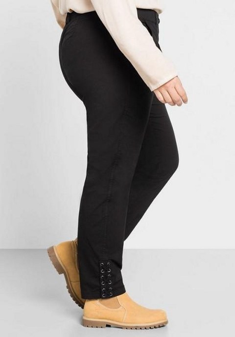 SHEEGO CZARNE SPODNIE BAWEŁNA CHINOS SH74 SHEEGO CZARNE SPODNIE BAWEŁNA CHINOS SH74