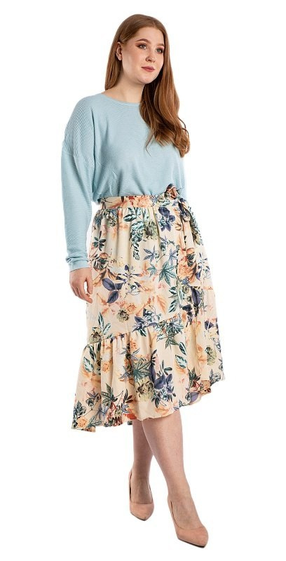 ZIZZI SPÓDNICA FALBANY FLORAL PRINT 441A ZIZZI SPÓDNICA FALBANY FLORAL PRINT 441A