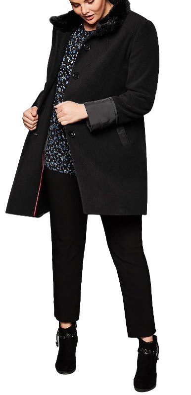 SHEEGO PIĘKNY ELEGANCKI PŁASZCZ CZERŃ SH76 SHEEGO PIĘKNY ELEGANCKI PŁASZCZ CZERŃ SH76