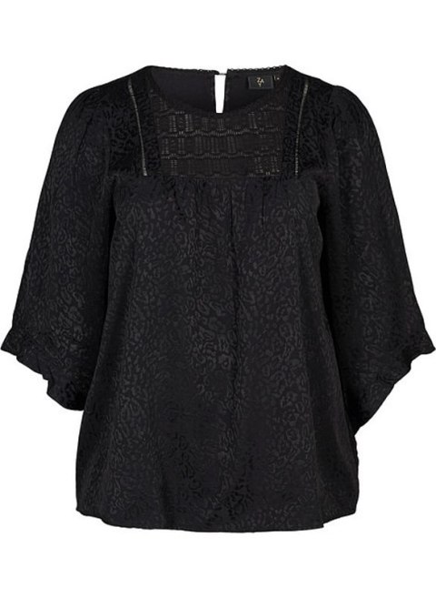 ZIZZI ELEGANCKA KOSZULA HAFTY CZERŃ CĘTKI 727A ZIZZI ELEGANCKA KOSZULA HAFTY CZERŃ CĘTKI 727A